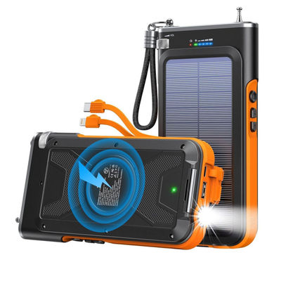 بطاقة الشحن الشمسي المحمول اللاسلكي مع راديو FM 20000mAh