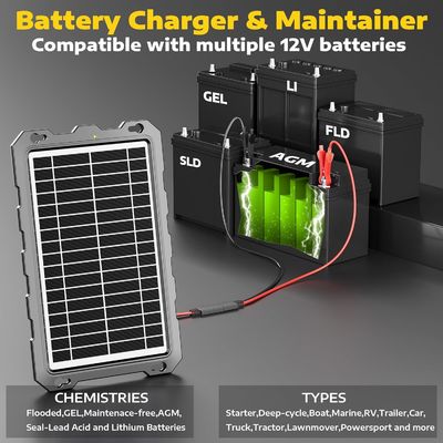 10W 12V بطارية شمسية شاحن التقطيع بطارية تعمل بالطاقة المحافظ البحري