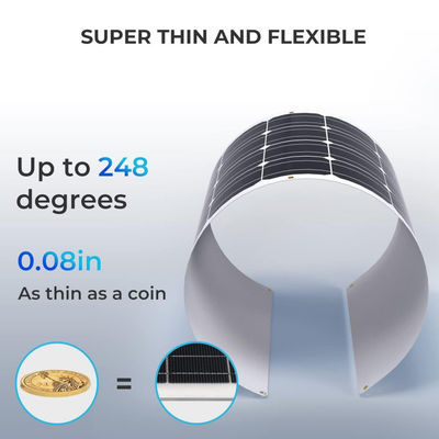 مركبات المتنقلات البحرية رقيقة 100w خلية لوحة شمسية مرنة IP68 مقاومة للماء ODM