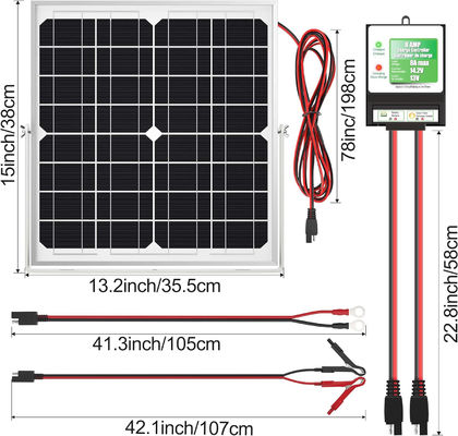 20W 12V وحدة الطاقة الشمسية شاحن البطارية محرك الصيانة للدراجات النارية السيارات