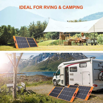 حزمة نظام الطاقة الشمسية قابلة للطي 100W RV Off Grid للتخييم والتجول
