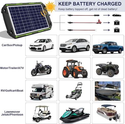 10W 12V مضاد للماء شاحن بطارية شمسية صيانة لسيارة قارب بحرية RV