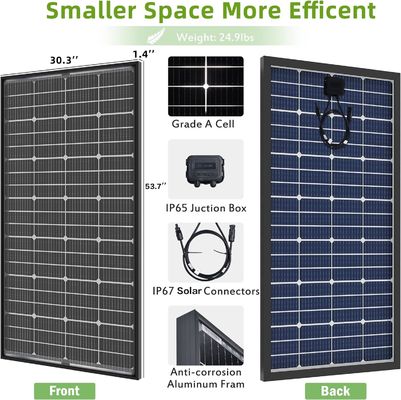200 واط لوحات شمسية أحادية البلورات Pv وحدة 12V 10BB للمنزل RV