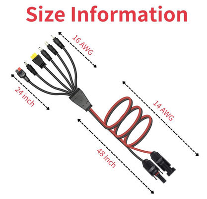 Y Splitter Solar Panel Accessories كابل تمديد مع وصلات ذكرية وامرأة