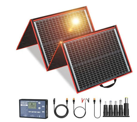 FT160 نظام شحن الخلايا الشمسية المرنة المحمولة 160W 18V مع ABS الأسود