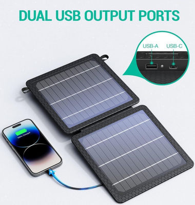 بنك شاحن شمسي محمول 10W للخييم 5V 2A مقاوم للماء IPX4