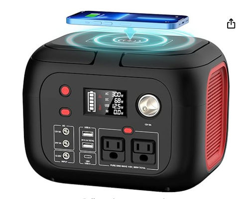 228Wh بطارية الليثيوم الشمسية محطة الطاقة المحمولة 300W مع ضوء LED