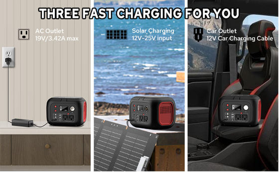 228Wh بطارية الليثيوم الشمسية محطة الطاقة المحمولة 300W مع ضوء LED