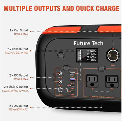 FTMB600 محطة طاقة محمولة مجموعة 300W،600W احتياطي بطارية الليثيوم