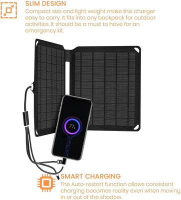 شاحنات الطاقة الشمسية الموحدة البلورية المحمولة الطوارئ ETFE 10W 5V