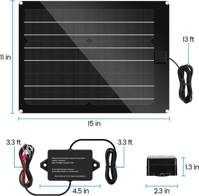 شاحن بطارية السيارات الشمسية للسيارات 15W 12V