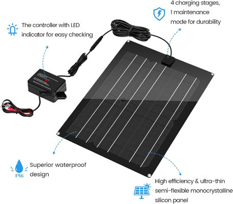 شاحن بطارية السيارات الشمسية للسيارات 15W 12V