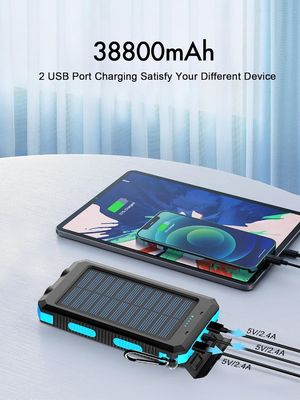 38800mAh طاقة شمسية بنك طاقة USB مقاوم للماء للتخييم في الهواء الطلق