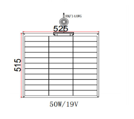 FT50W لوحة شمسية مرنة 50W 12V أحادية البلور مع سطح ETFE للخارج
